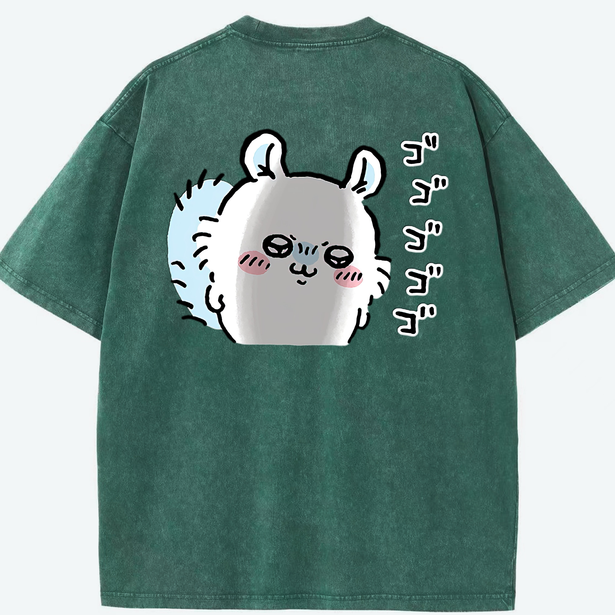 （画像用） ちいかわ モモンガ Chii-kawa Momonga 綿100% ヴィンテージ風 半袖Tシャツ（背面プリント）